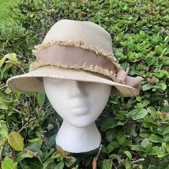 J. Crew Straw Ribbon Boho Country Girl Cloche Bucket Hat - Picture 8 of 12